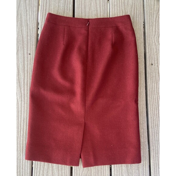 J.Crew No. 2 Pencil Skirt Wool 100% Red Wine Size 00 Rich Jewel Tone Preppy - Picture 9 of 12